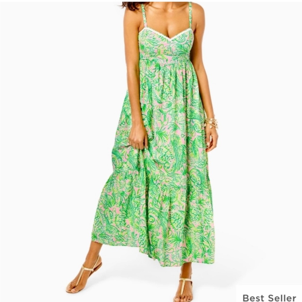 Floral Green Maxi Dress